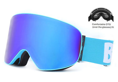 Lunettes légères plates sphériques jaunes de ski, aucune courroie élastique détachable de lunettes de ski de brouillard fournisseur
