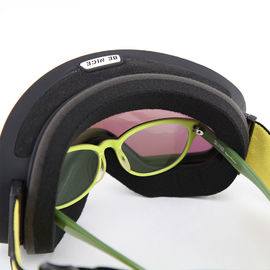 Lunettes légères plates sphériques jaunes de ski, aucune courroie élastique détachable de lunettes de ski de brouillard fournisseur