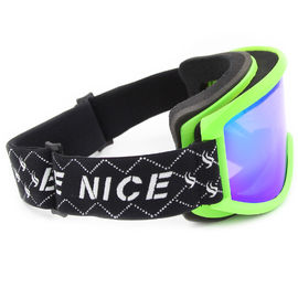 Verres confortables de ski de couleur verte, courroie de nylon d'ajustement de lunettes de neige fournisseur