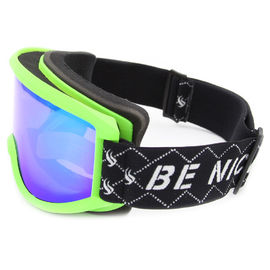 Verres confortables de ski de couleur verte, courroie de nylon d'ajustement de lunettes de neige fournisseur