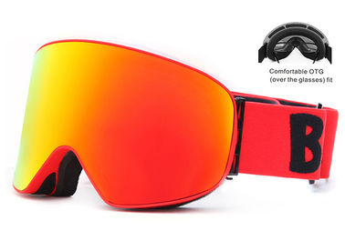 Matériel de lentille de polycarbonate de couche de vision claire élevée de lunettes de ski de couleur rouge double fournisseur
