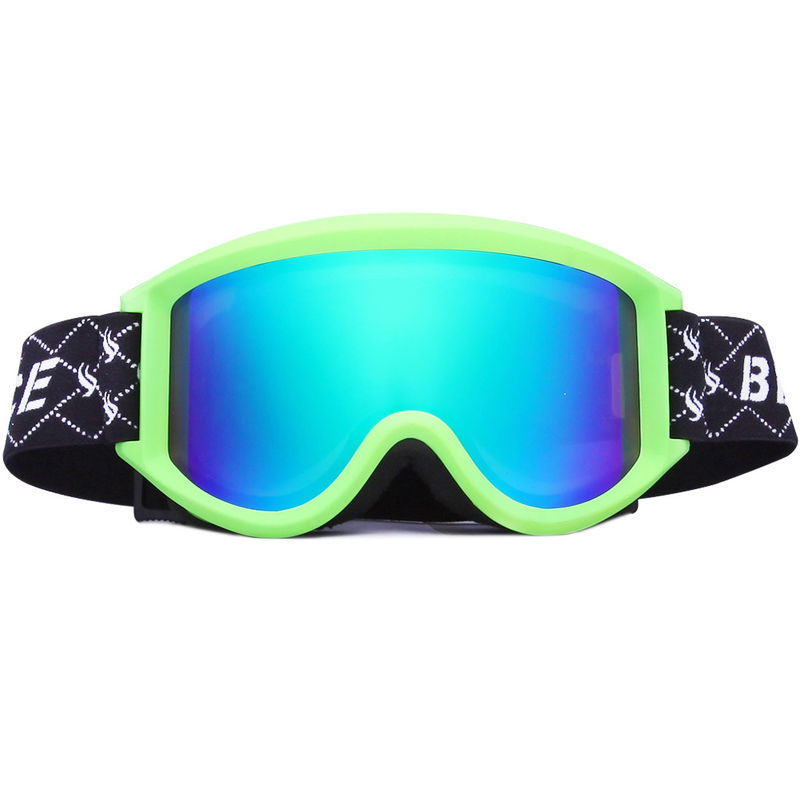 Verres confortables de ski de couleur verte, courroie de nylon d'ajustement de lunettes de neige fournisseur