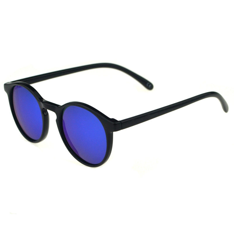 Les lunettes de soleil de mode de vie de forme ronde ont adapté des lentilles aux besoins du client de vision de Hd de revêtement de miroir de logo fournisseur